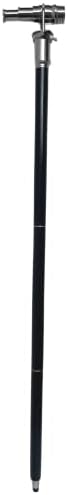 Walking Cane with Telescope Brass Handle Foldable Nautical Wooden Walking Stick