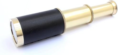 6 Inch Nautical Pirate Brass Telescope with Anchor Wooden Box