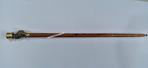Collectible Antique Brass Steam Engine Telescope Walking Stick Cane