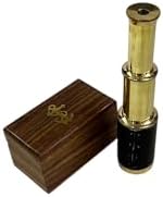 Solid Brass Nautical Telescope 6 Pirate Spy Glass with Wooden Case