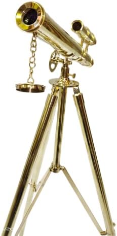 Nautical Shiny Brass Telescope with Stand Decor Showpiece