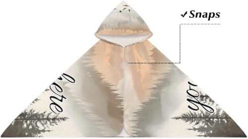 Forest Mountain Personalized Kids Beach Towel with Hood