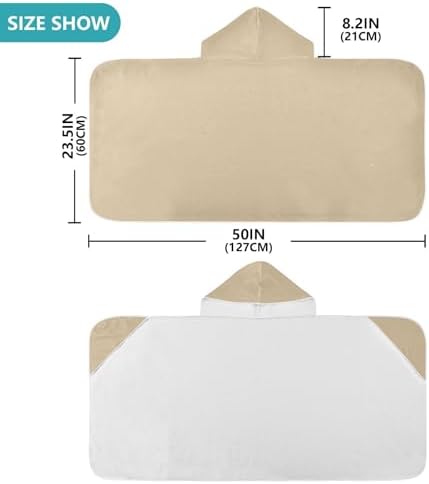GAIGEO Pale Ocre Kids Hooded Bath Towels