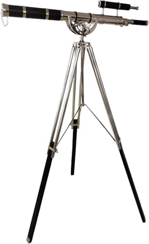 Antique Brass Chrome Finish Floor Tripod Telescope