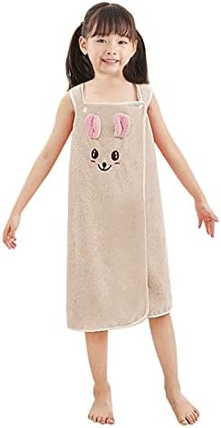 PURFUN Girls Soft Bath Towel Wrap with Cartoon Rabbit