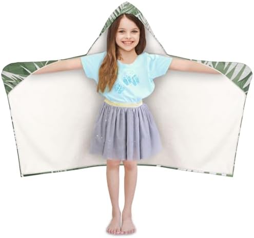 Tropical Palm Leaves Personalized Kids Beach Towel with Hood