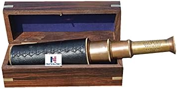 Brown Antique Spyglass Telescope with Box Handmade Collectible