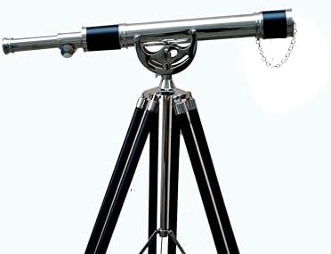 Navirock Antique Brass Telescope with Wooden Tripod