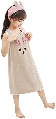 PURFUN Girls Soft Bath Towel Wrap with Cartoon Rabbit