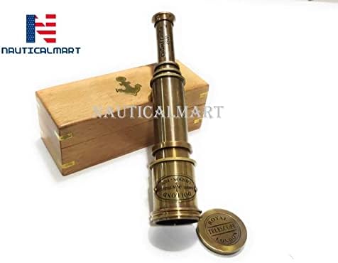 Pirate Brass Telescope with Antique Finish and Lid
