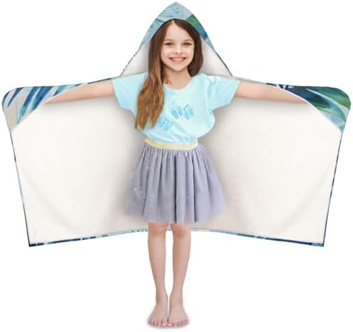 Tropical Green Personalized Kids Beach Towel with Hood