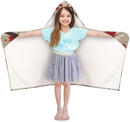 Red Cherry Floral Personalized Kids Beach Towel for Boys Girls