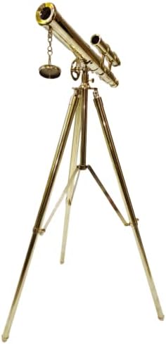 Nautical Shiny Brass Telescope with Stand Decor Showpiece