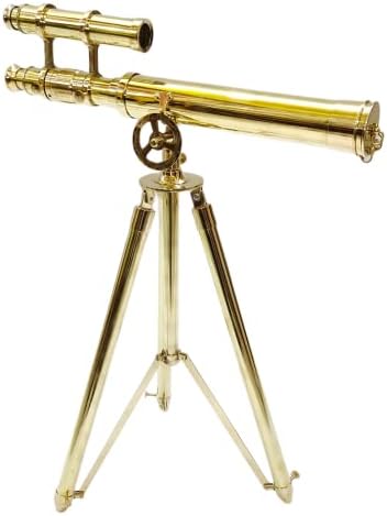 Nautical Shiny Brass Telescope with Stand Decor Showpiece