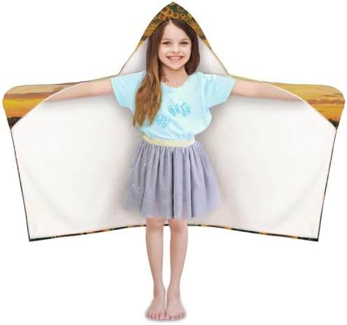 Personalized Kids Hooded Beach Towel for Boys Girls Custom Name Bath Towel