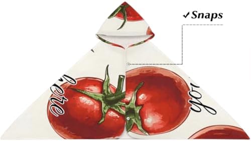 Tomatoes Personalized Kids Hooded Beach Towel for Boys Girls