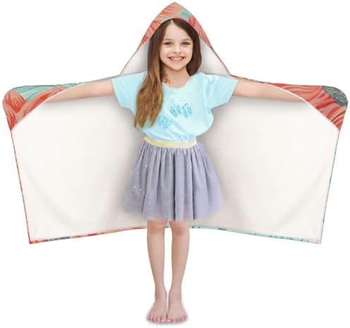 Red Sunflower Personalized Kids Beach Towel for Boys Girls