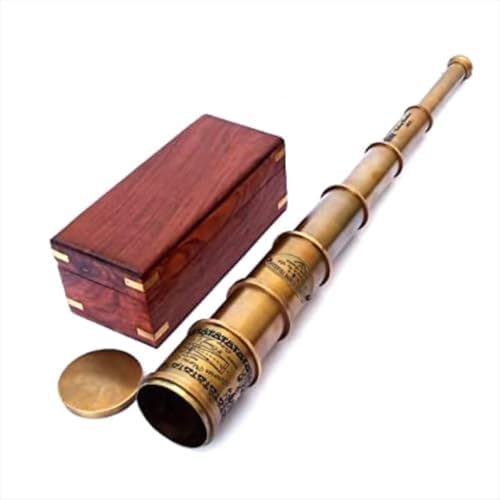 Brass Pirate Telescope with Glass Optics for Collectors