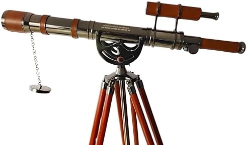 Antique Brass Telescope with Shiny Black Chrome Finish