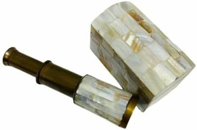Antique Style Brass Telescope with Wooden Tripod