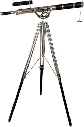 Antique Brass Chrome Finish Floor Tripod Telescope