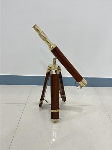 25 Inch Brass Telescope with Wooden Tripod Stand