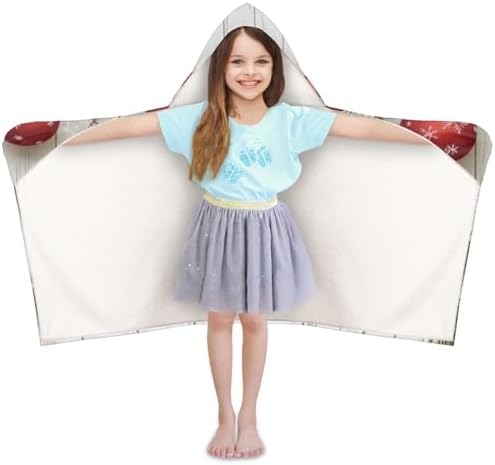 Personalized Kids Hooded Beach Towel with Name Christmas Design