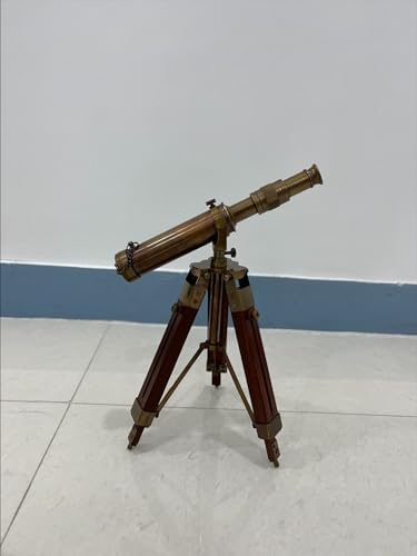 15 Inch Pure Brass Telescope with Wooden Tripod Stand