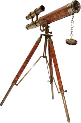 Nautical Brass Telescope with Adjustable Tripod Stand