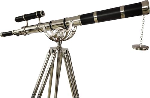 Antique Brass Chrome Finish Floor Tripod Telescope