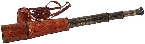 32 Inch Ship Captain Brass Telescope with Leather Case