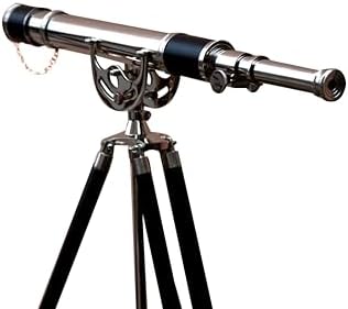 Navirock Antique Brass Telescope with Wooden Tripod