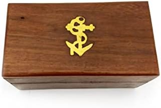 Benzara Small Brass Telescope with Wooden Box