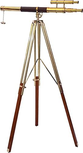 Nautical Royal Vintage Brass Double Barrel Telescope