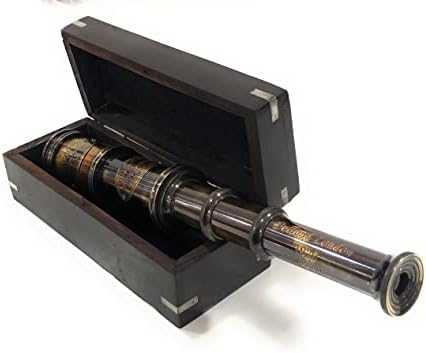 Brass Telescope East India Company 1818 Replica with Leather Case