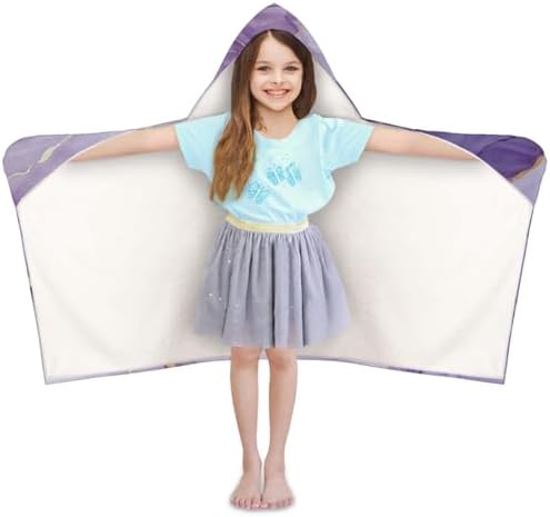 Purple Personalized Kids Beach Towel with Hood 1