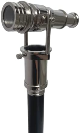 Walking Cane with Telescope Brass Handle Foldable Nautical Wooden Walking Stick