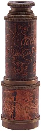 ALFAMART HT Brass Telescope with Wooden Tripod Nautical Spyglass 10X Magnification
