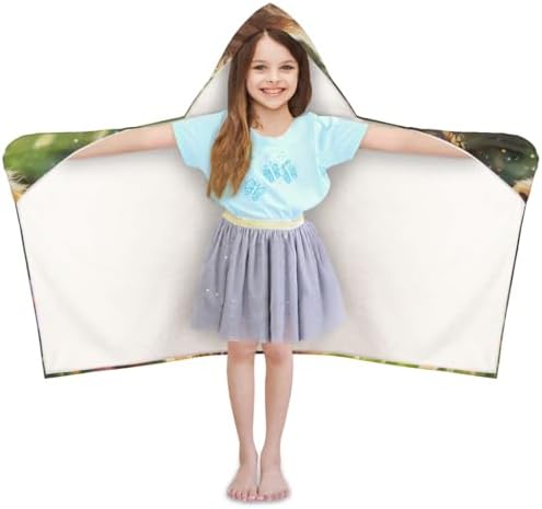 Personalized Kids Hooded Beach Towel with Butterfly Design 1