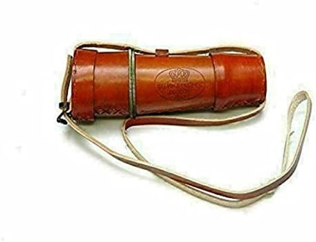 Vintage Brass Marine Telescope with Leather Case