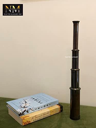 Solid Brass Brown Antique 15 Inch Spyglass Telescope