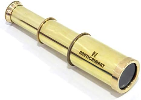 Brass Nautical Telescope 6 Inch Pirate Spyglass with Rosewood Box