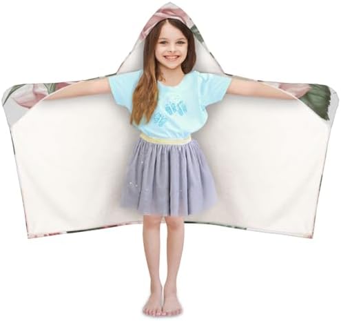 Flower Pink Floral Rose Personalized Kids Beach Towel