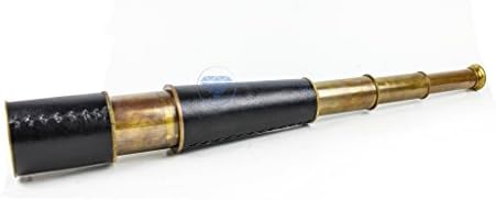 Deluxe Nautical Pirate Boat Brass Spyglass with Optical Zooms and Rosewood Case