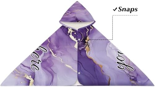 Purple Personalized Kids Beach Towel with Hood 1