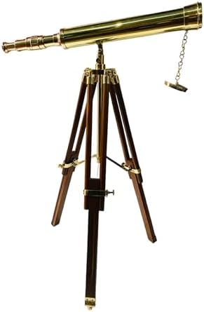 Brass Telescope with Wooden Tripod Stand Gift