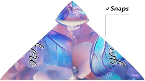 Personalized Kids Hooded Beach Towel with Butterfly Design