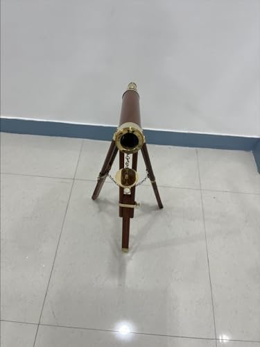 25 Inch Brass Telescope with Wooden Tripod Stand