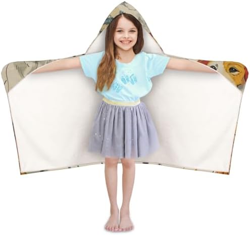 Retro Dogs Leaf Personalized Kids Beach Towel