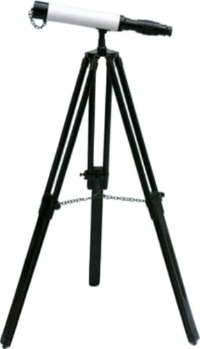 Decorative Antique Brass Telescope with Wooden Stand